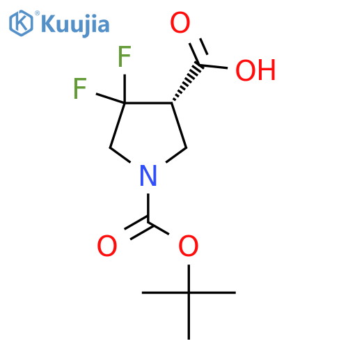 (S)-1-(tert-Butoxycarbonyl)-4,4-difluoropyrrolidine-3-carboxylic acid structure