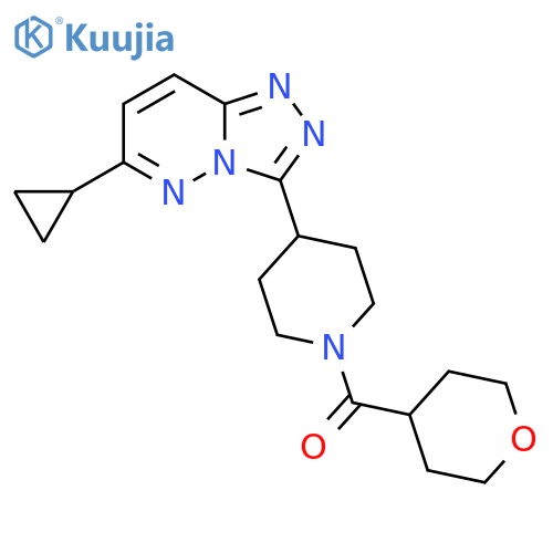 4-{6-cyclopropyl-[1,2,4]triazolo[4,3-b]pyridazin-3-yl}-1-(oxane-4-carbonyl)piperidine structure