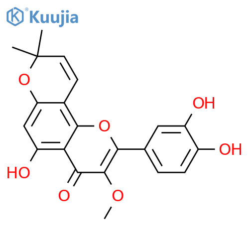 2-(3,4-Dihydroxyphenyl)-3,5-dihydroxy-8,8-dimethyl-4H,8H-benzo[1,2-b:3,4-b']dipyran-4-one; 3-Me ether structure