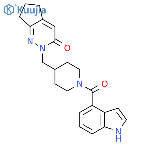 2-{[1-(1H-indole-4-carbonyl)piperidin-4-yl]methyl}-2H,3H,5H,6H,7H-cyclopenta[c]pyridazin-3-one structure