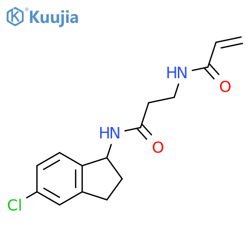 N-{2-(5-chloro-2,3-dihydro-1H-inden-1-yl)carbamoylethyl}prop-2-enamide structure