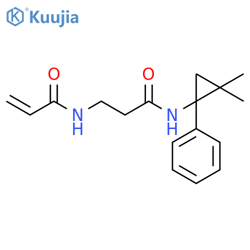 N-[3-[(2,2-Dimethyl-1-phenylcyclopropyl)amino]-3-oxopropyl]-2-propenamide structure