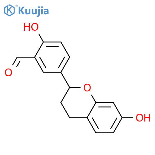 3'-Formyl-4',7-dihydroxyflavan; (S)-form structure