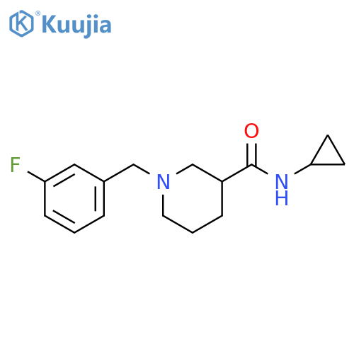 N-cyclopropyl-1-[(3-fluorophenyl)methyl]piperidine-3-carboxamide structure