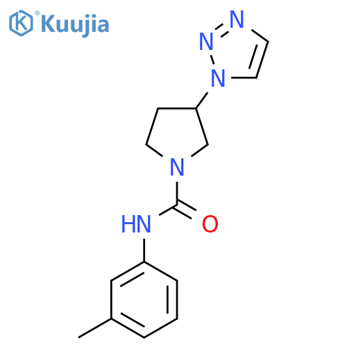 N-(m-tolyl)-3-(1H-1,2,3-triazol-1-yl)pyrrolidine-1-carboxamide structure