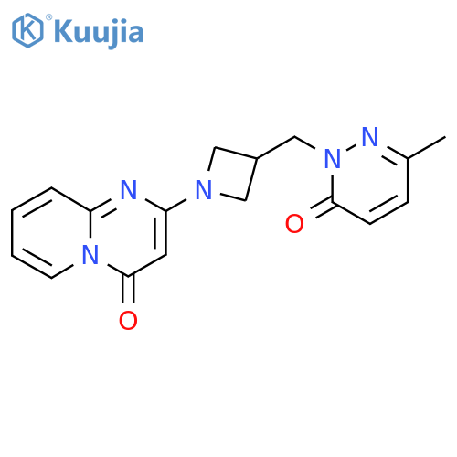 6-methyl-2-(1-{4-oxo-4H-pyrido1,2-apyrimidin-2-yl}azetidin-3-yl)methyl-2,3-dihydropyridazin-3-one structure
