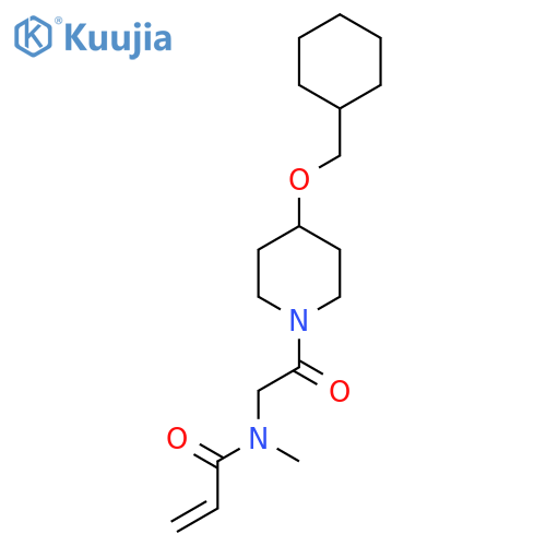 N-{2-[4-(cyclohexylmethoxy)piperidin-1-yl]-2-oxoethyl}-N-methylprop-2-enamide structure