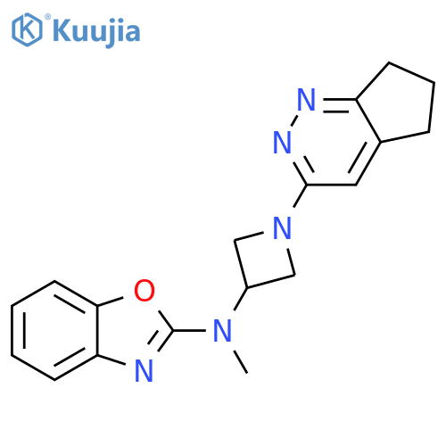 N-(1-{5H,6H,7H-cyclopenta[c]pyridazin-3-yl}azetidin-3-yl)-N-methyl-1,3-benzoxazol-2-amine structure