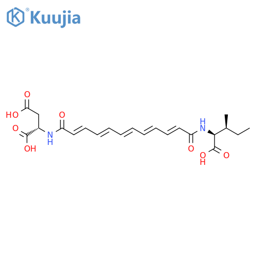 L-Aspartic acid,N-[(2E,4E,6E,8E,10E)-12-[[(1S,2S)-1-carboxy-2-methylbutyl]amino]-1,12-dioxo-2,4,6,8,10-dodecapentaenyl]-(9CI) structure