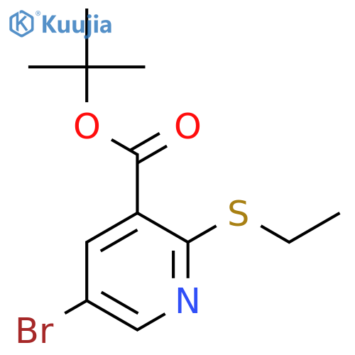 5-Bromo-2-ethylsulfanyl-nicotinic acid tert-butyl ester structure