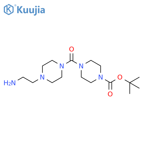tert-butyl 4-(4-(2-aminoethyl)piperazine-1-carbonyl)piperazine-1-carboxylate structure