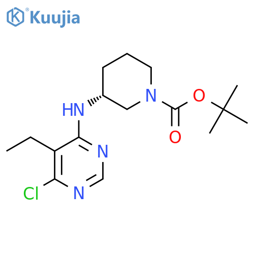 Tert-Butyl (3R)-3-[(6-chloro-5-ethyl-4-pyrimidinyl)amino]-1-piperidinecarboxylate structure