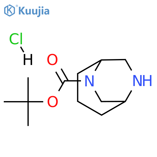 tert-butyl 6,8-diazabicyclo[3.2.2]nonane-6-carboxylate;hydrochloride structure