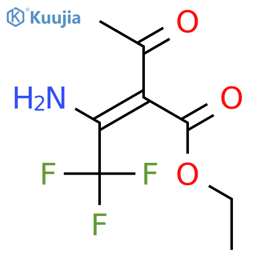 2-Butenoic acid, 2-acetyl-3-amino-4,4,4-trifluoro-, ethyl ester structure