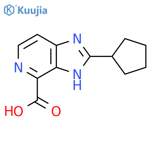2-cyclopentyl-3H-imidazo[4,5-c]pyridine-4-carboxylic acid structure
