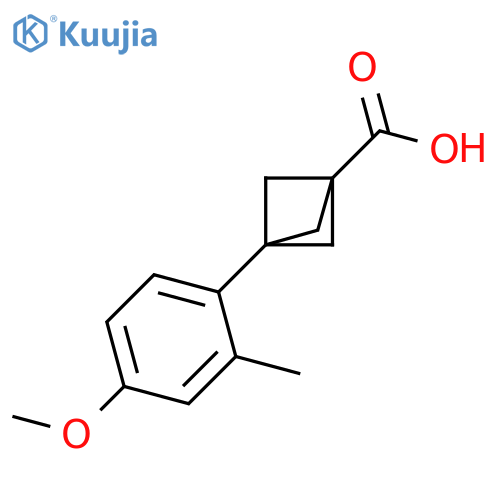 3-(4-Methoxy-2-methylphenyl)bicyclo[1.1.1]pentane-1-carboxylic acid structure