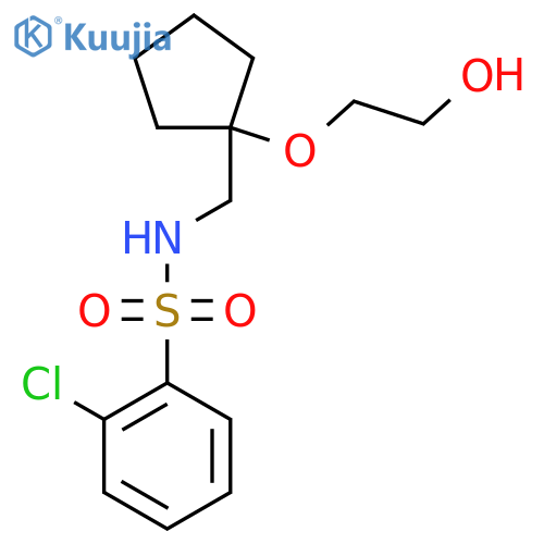 2-chloro-N-{1-(2-hydroxyethoxy)cyclopentylmethyl}benzene-1-sulfonamide structure