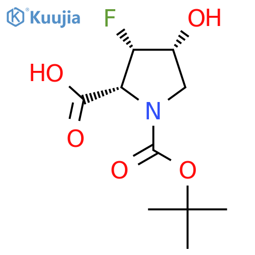 (2R,3S,4R)-1-(tert-butoxy)carbonyl-3-fluoro-4-hydroxypyrrolidine-2-carboxylic acid structure