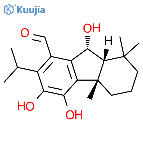 1H-Fluorene-8-carboxaldehyde,2,3,4,4a,9,9a-hexahydro-5,6,9-trihydroxy-1,1,4a-trimethyl-7-(1-methylethyl)-,(4aS,9R,9aR)- structure