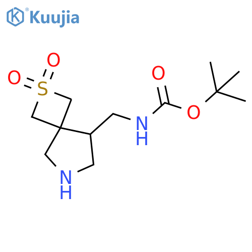 tert-butyl N-({2,2-dioxo-2lambda6-thia-6-azaspiro3.4octan-8-yl}methyl)carbamate structure