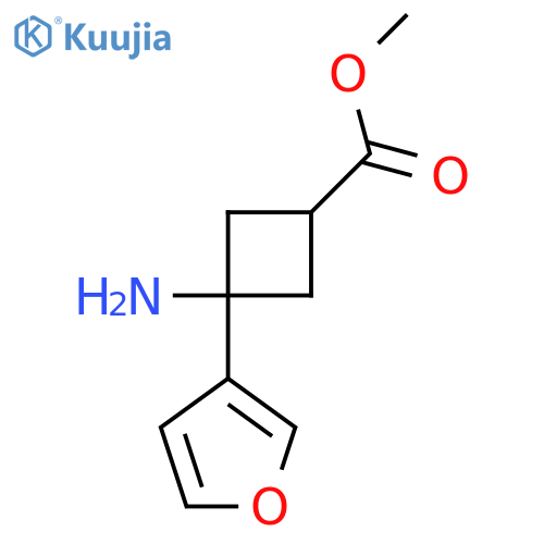 methyl 3-amino-3-(furan-3-yl)cyclobutane-1-carboxylate structure