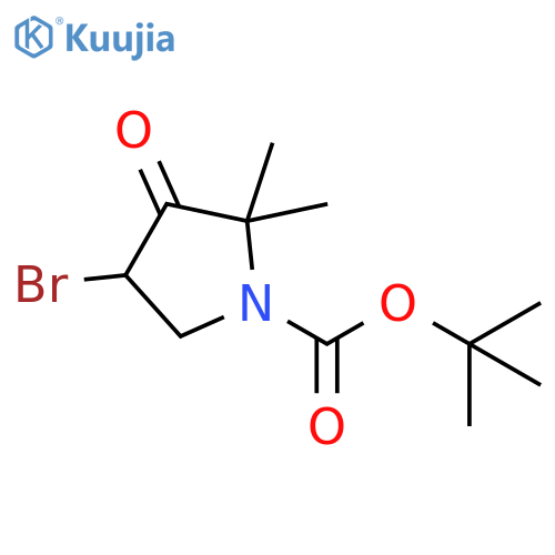 tert-butyl 4-bromo-2,2-dimethyl-3-oxopyrrolidine-1-carboxylate structure