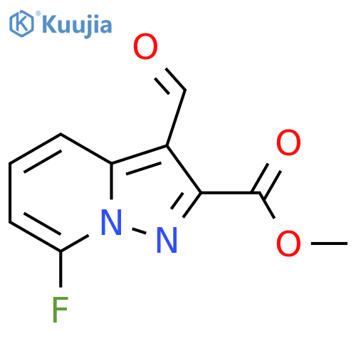 methyl 7-fluoro-3-formylpyrazolo1,5-apyridine-2-carboxylate structure