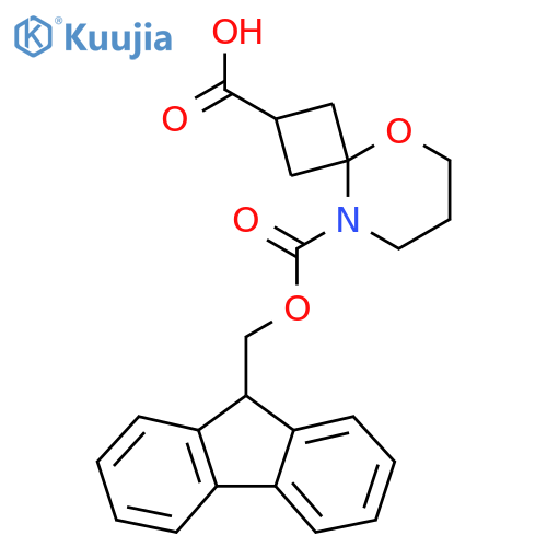 9-{(9H-fluoren-9-yl)methoxycarbonyl}-5-oxa-9-azaspiro3.5nonane-2-carboxylic acid structure