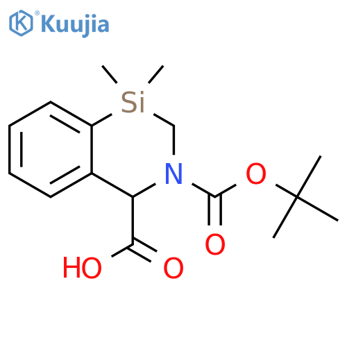 3-(tert-Butoxycarbonyl)-1,1-dimethyl-1,2,3,4-tetrahydrobenzo[d][1,3]azasiline-4-carboxylic acid structure