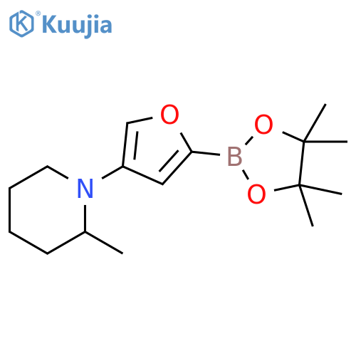4-(2-Methylpiperidin-1-yl)furan-2-boronic acid pinacol ester structure