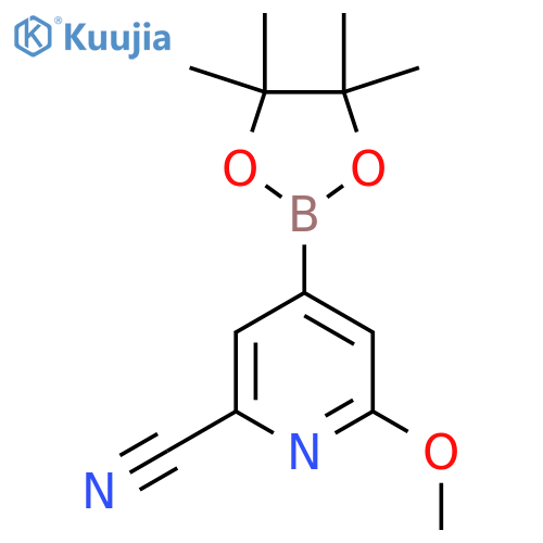 6-Methoxy-4-(4,4,5,5-tetramethyl-1,3,2-dioxaborolan-2-yl)picolinonitrile structure
