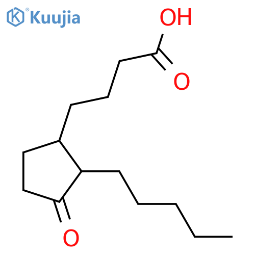 3-Oxo-2-pentyl-1-cyclopentanebutanoic acid; (1S,2R)-form structure