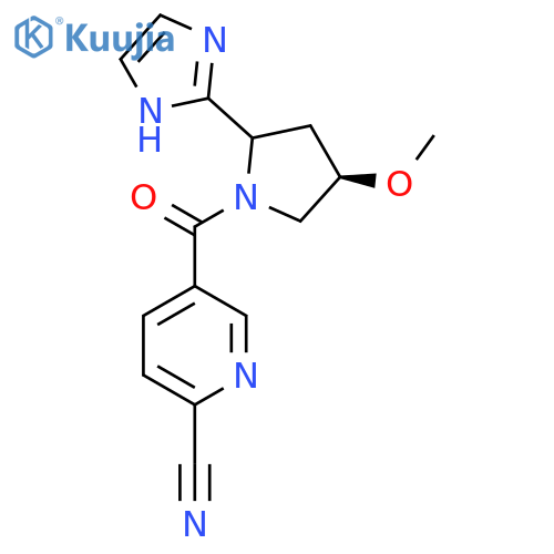 5-[(4R)-2-(1H-Imidazol-2-yl)-4-methoxypyrrolidine-1-carbonyl]pyridine-2-carbonitrile structure