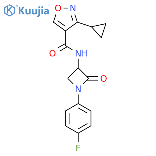 3-Cyclopropyl-N-[1-(4-fluorophenyl)-2-oxoazetidin-3-yl]-1,2-oxazole-4-carboxamide structure