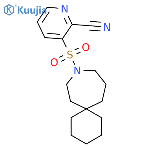 3-{9-Azaspiro[5.6]dodecane-9-sulfonyl}pyridine-2-carbonitrile structure
