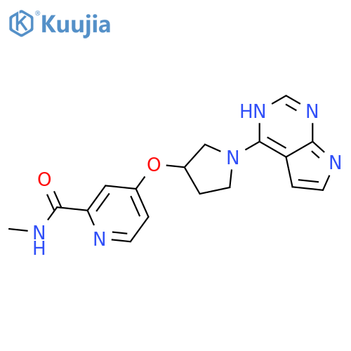 4-((1-(7H-Pyrrolo[2,3-d]pyrimidin-4-yl)pyrrolidin-3-yl)oxy)-N-methylpicolinamide structure