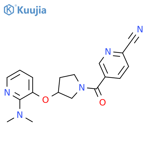 5-[[3-[[2-(Dimethylamino)-3-pyridinyl]oxy]-1-pyrrolidinyl]carbonyl]-2-pyridinecarbonitrile structure