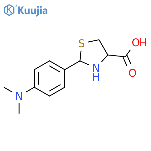 (4R)-2-4-(dimethylamino)phenyl-1,3-thiazolidine-4-carboxylic acid structure