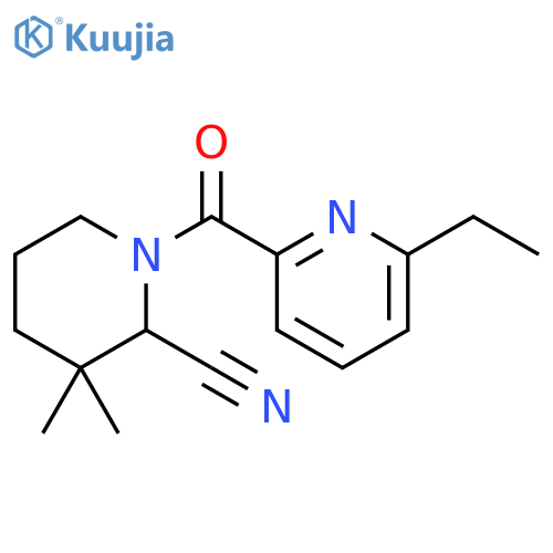 1-[(6-Ethyl-2-pyridinyl)carbonyl]-3,3-dimethyl-2-piperidinecarbonitrile structure