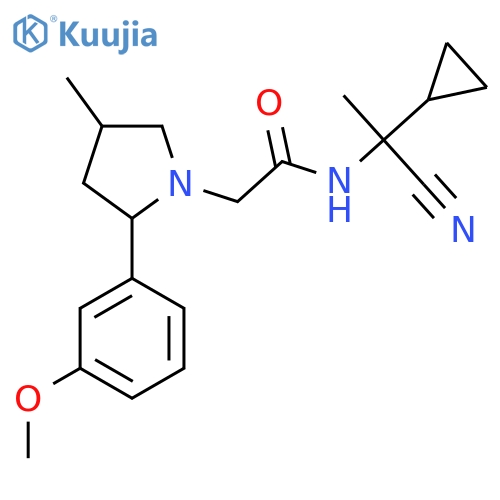 N-(1-Cyano-1-cyclopropylethyl)-2-[2-(3-methoxyphenyl)-4-methylpyrrolidin-1-yl]acetamide structure