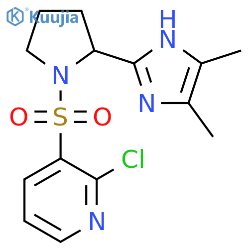 2-Chloro-3-[2-(4,5-dimethyl-1H-imidazol-2-yl)pyrrolidin-1-yl]sulfonylpyridine structure