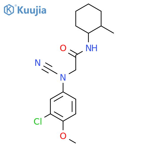2-(3-Chloro-N-cyano-4-methoxyanilino)-N-(2-methylcyclohexyl)acetamide structure
