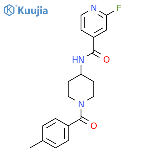 2-Fluoro-N-[1-(4-methylbenzoyl)piperidin-4-yl]pyridine-4-carboxamide structure