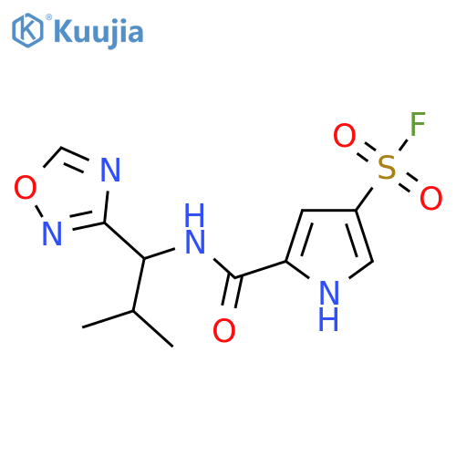 5-{[2-methyl-1-(1,2,4-oxadiazol-3-yl)propyl]carbamoyl}-1H-pyrrole-3-sulfonyl fluoride structure