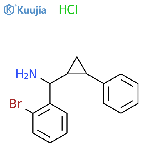 (2-bromophenyl)(2-phenylcyclopropyl)methanamine hydrochloride, Mixture of diastereomers structure