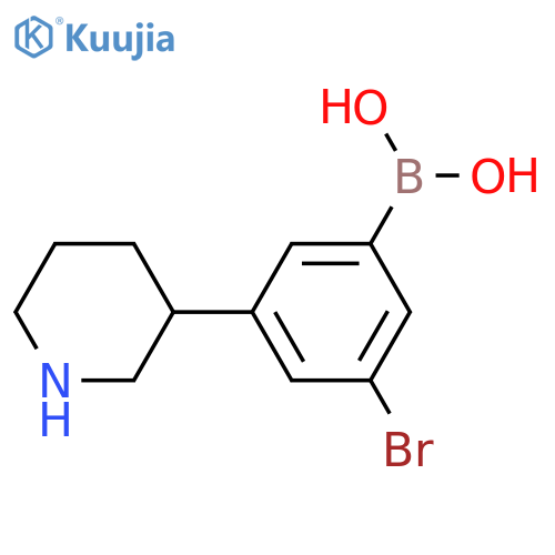 3-(Piperidin-3-yl)-5-bromophenylboronic acid structure