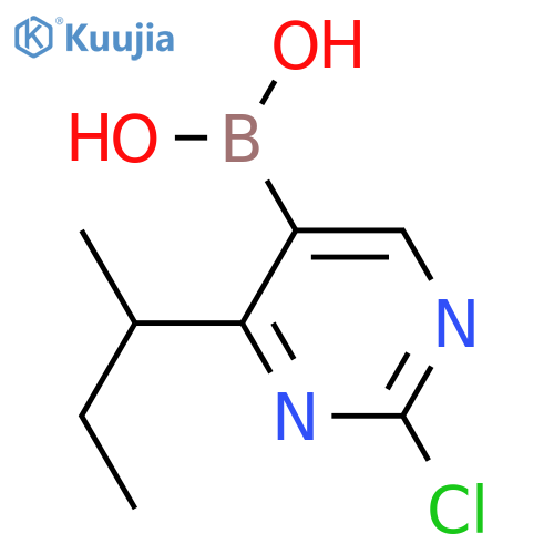 2-Chloro-4-(sec-butyl)pyrimidine-5-boronic acid structure