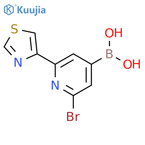 2-Bromo-6-(thiazol-4-yl)pyridine-4-boronic acid structure