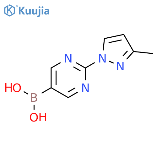2-(3-Methyl-1H-pyrazol-1-yl)pyrimidine-5-boronic acid structure