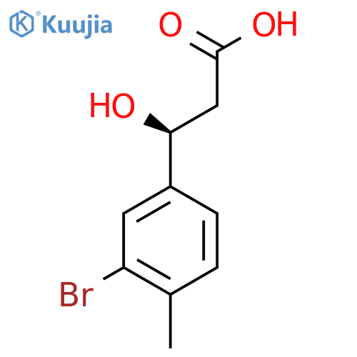 (3S)-3-(3-bromo-4-methylphenyl)-3-hydroxypropanoic acid structure